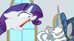 Size: 1920x1080 | Tagged: safe, screencap, rarity, star swirl the bearded, pony, unicorn, friendship university, g4, angry, female, hat, male, mare, rage, rageity, rarity is not amused, screaming, shocked, shouting rarity, stallion, unamused