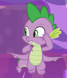 Size: 494x579 | Tagged: safe, screencap, spike, dragon, g4, the hearth's warming club, claws, cropped, male, solo, tail, winged spike, wings