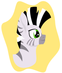 Size: 3000x3534 | Tagged: safe, artist:alltimemine, oc, oc only, oc:xenith, pony, zebra, fallout equestria, abstract background, bust, fanfic, fanfic art, female, high res, inkscape, lineless, mare, portrait, profile, simple background, smiling, solo, transparent background, vector