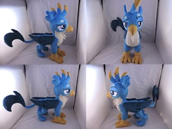 Size: 1597x1199 | Tagged: safe, artist:little-broy-peep, gallus, griffon, g4, folded wings, irl, male, photo, plushie, standing, wings