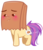 Size: 488x568 | Tagged: safe, artist:riouku, oc, oc only, oc:paper bag, earth pony, pony, blushing, chibi, cute, female, mare, paper bag, simple background, solo, transparent background