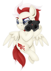 Size: 5000x7000 | Tagged: safe, artist:partypievt, oc, oc only, oc:lucky knight, pegasus, pony, absurd resolution, camera, glasses, male, simple background, smug, solo, stallion, sunglasses, transparent background, video camera