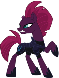 Size: 7702x10128 | Tagged: safe, artist:ejlightning007arts, tempest shadow, pony, unicorn, g4, my little pony: the movie, absurd resolution, armor, broken horn, eye scar, female, horn, raised hoof, scar, simple background, transparent background, vector