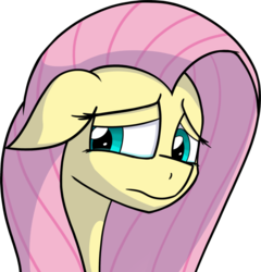 Size: 876x912 | Tagged: safe, artist:hovel, fluttershy, pegasus, pony, g4, bust, female, floppy ears, looking away, looking sideways, mare, portrait, sad, simple background, solo, teary eyes, transparent background