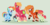 Size: 1196x604 | Tagged: safe, artist:everythingf4ngirl, big macintosh, rainbow dash, oc, oc:crimson breeze, oc:sunrise flash, oc:velvet crisp, earth pony, pegasus, pony, g4, alternate design, baby, baby pony, base used, coat markings, colt, female, filly, green background, male, offspring, parent:big macintosh, parent:rainbow dash, parents:rainbowmac, redesign, ship:rainbowmac, shipping, simple background, stallion, straight, unshorn fetlocks