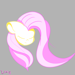 Size: 1000x1000 | Tagged: safe, artist:lamb, fluttershy, pony, g4, bust, eyes closed, female, mare, portrait, simple background, solo