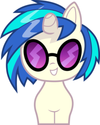 Size: 3000x3739 | Tagged: safe, artist:cloudy glow, dj pon-3, vinyl scratch, pony, g4, chibi, cute, cutie mark crew, female, high res, simple background, solo, toy, transparent background, vinylbetes