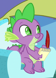 Size: 401x559 | Tagged: safe, screencap, spike, dragon, father knows beast, g4, my little pony: friendship is magic, claws, cropped, male, smiling, solo, winged spike, wings