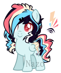 Size: 1078x1297 | Tagged: safe, artist:vintage-owll, oc, oc only, oc:electric rhythm, pegasus, pony, colored pupils, female, filly, offspring, parent:rainbow dash, parent:soarin', parents:soarindash, simple background, solo, transparent background, two toned wings