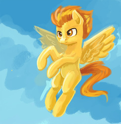 Size: 600x615 | Tagged: safe, artist:maytee, spitfire, pegasus, pony, g4, female, flying, mare, solo
