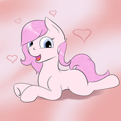 Size: 2000x2000 | Tagged: safe, artist:luriel maelstrom, oc, oc only, oc:kayla, earth pony, pony, female, heart, high res, looking at you, lying down, sale, smiling, solo