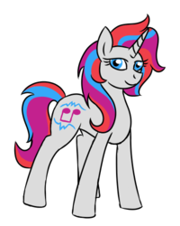 Size: 400x500 | Tagged: safe, artist:spyro-for-life, oc, oc only, oc:contrabass, pony, unicorn, female, magical lesbian spawn, mare, next generation, offspring, parent:octavia melody, parent:vinyl scratch, parents:scratchtavia, simple background, solo, white background