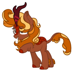 Size: 731x713 | Tagged: safe, artist:jxst-blue, oc, oc only, kirin, adoptable, female, hair over one eye, raised hoof, simple background, solo, transparent background