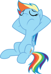 Size: 4204x5999 | Tagged: safe, artist:korsoo, rainbow dash, pony, buckball season, g4, .svg available, absurd resolution, eyes closed, female, hooves behind head, leaning, simple background, solo, transparent background, vector