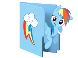 Size: 574x431 | Tagged: dead source, safe, artist:yamahapianoidk, rainbow dash, pegasus, pony, g4, computer icon, confused, cutie mark, female, folder, icon, simple background, solo, transparent background, vector