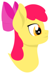 Size: 1742x2600 | Tagged: safe, artist:alltimemine, apple bloom, earth pony, pony, g4, bust, female, filly, foal, inkscape, lineless, portrait, profile, simple background, smiling, solo, transparent background, vector