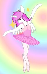 Size: 1080x1679 | Tagged: safe, artist:sweetiecake15, oc, oc:sweetie cake, alicorn, pony, alicorn oc, ballerina, ballet, clothes, costume, en pointe, halloween, halloween costume, holiday, pose, rainbow, stars, tutu