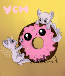 Size: 600x700 | Tagged: safe, artist:zobaloba, oc, pony, advertisement, auction, commission, couple, cute, donut, food, sketch, your character here