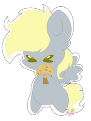 Size: 3024x4032 | Tagged: safe, artist:kittyrosie, derpy hooves, pegasus, pony, g4, cute, derpabetes, female, food, mare, muffin, simple background, solo, transparent background