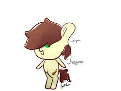 Size: 1400x1050 | Tagged: safe, artist:spontaneous_sarcasm, oc, oc only, oc:chocopud, pony, baby, baby pony, hair over one eye, simple background, solo