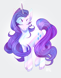 Size: 1102x1416 | Tagged: safe, artist:alvrexadpot, rarity, pony, unicorn, g4, colored hooves, cutie mark, eyes closed, female, gray background, horn, mare, simple background, solo