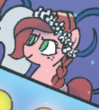 Size: 140x155 | Tagged: safe, idw, official comic, gloriosa daisy, earth pony, pony, equestria girls, g4, my little pony equestria girls: legend of everfree, my little pony: nightmare knights, nightmare knights #1, spoiler:comic, earth pony gloriosa daisy, equestria girls ponified, female, floral head wreath, flower, freckles, ponified, smiling, solo