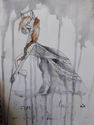 Size: 774x1032 | Tagged: safe, artist:clarissa0210, oc, oc only, pegasus, pony, clothes, dress, female, mare, solo, traditional art