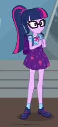 Size: 289x630 | Tagged: safe, screencap, sci-twi, twilight sparkle, equestria girls, g4, my little pony equestria girls: better together, star crossed, clothes, cropped, female, geode of telekinesis, glasses, ponytail, shoes, skirt, socks, solo