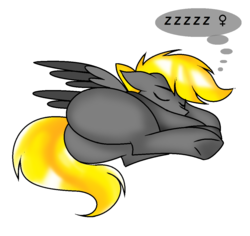 Size: 1092x1030 | Tagged: safe, artist:pencil bolt, oc, oc only, oc:pencil bolt, pegasus, pony, butt, cute, male, plot, simple background, sleeping, solo, stallion, white background, zzz