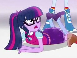 Size: 327x245 | Tagged: safe, screencap, applejack, rainbow dash, sci-twi, twilight sparkle, equestria girls, equestria girls specials, g4, my little pony equestria girls: mirror magic, boots, cowboy boots, female, glasses, legs, pictures of legs, sci-twi outfits, shoes