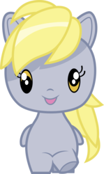 Size: 3000x5026 | Tagged: safe, artist:cloudy glow, derpy hooves, pony, g4, chibi, cute, cutie mark crew, derpabetes, female, mare, simple background, solo, toy, transparent background