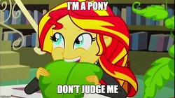 Size: 888x499 | Tagged: safe, edit, edited screencap, screencap, sunset shimmer, epic fails, equestria girls, g4, my little pony equestria girls: summertime shorts, caption, cute, eating, female, homesick shimmer, image macro, leaf, shimmerbetes, solo, sunset wants her old digestive system back, text