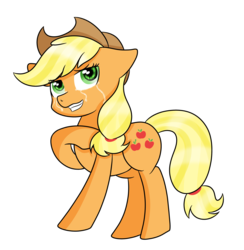 Size: 3000x3075 | Tagged: safe, artist:rainbowtashie, applejack, earth pony, pony, g4, applejack's hat, cowboy hat, crying, crying on the outside, female, hat, high res, simple background, solo, tears of joy, transparent background, wavy mouth