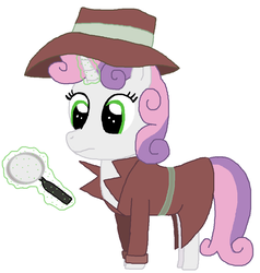 Size: 957x1007 | Tagged: safe, sweetie belle, g4, my little pony: ponyville mysteries, decective