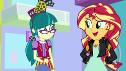 Size: 1920x1080 | Tagged: safe, screencap, juniper montage, sunset shimmer, equestria girls, equestria girls specials, g4, my little pony equestria girls: mirror magic, duo, duo female, female, geode of empathy, magical geodes