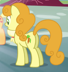 Size: 400x428 | Tagged: safe, screencap, applejack, carrot top, golden harvest, pony, g4, inspiration manifestation, butt, cropped, goldenbutt, plot, solo focus