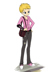 Size: 1000x1400 | Tagged: safe, artist:twilite-sparkleplz, oc, oc only, oc:cherish lynne, equestria girls, g4, barely eqg related, barely pony related, clothes, commissioner:shortskirtsandexplosions, converse, femboy, girly, hoodie, male, purse, shoes, simple background, sneakers, solo, transparent background