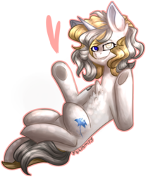 Size: 1418x1711 | Tagged: safe, artist:juliamity, oc, oc only, pony, unicorn, chest fluff, colored pupils, eye clipping through hair, female, hair over one eye, heart, heterochromia, looking at you, mare, signature, simple background, solo, transparent background, underhoof