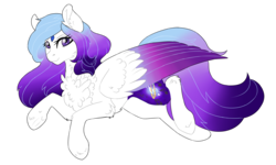 Size: 3525x2120 | Tagged: safe, artist:nightskrill, artist:royalwolf1111, oc, oc only, oc:cosmic harmony, oc:melody shard, chest fluff, colored wings, ear fluff, fluffy, gradient mane, gradient wings, high res, multicolored wings, simple background, transparent background