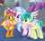 Size: 522x469 | Tagged: safe, screencap, sandbar, silverstream, smolder, classical hippogriff, dragon, earth pony, hippogriff, pony, g4, my little pony: friendship is magic, school raze, claws, cropped, cutie mark, dragoness, female, male, smiling, teenager, wings