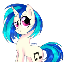 Size: 3260x3110 | Tagged: safe, artist:mint-light, dj pon-3, vinyl scratch, pony, unicorn, g4, female, high res, mare, raised eyebrow, signature, simple background, solo, transparent background