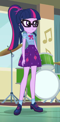 Size: 436x881 | Tagged: safe, screencap, sci-twi, twilight sparkle, equestria girls, g4, my little pony equestria girls: better together, overpowered (equestria girls), clothes, cropped, female, geode of telekinesis, glasses, legs, ponytail, shoes, skirt, socks, solo