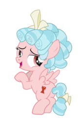 Size: 1081x1609 | Tagged: safe, artist:earlpeterg, cozy glow, pony, g4, school raze, bow, butt, cozy glutes, female, filly, foal, hair bow, looking back, open mouth, plot, simple background, smiling, solo, tail bow, transparent background, vector
