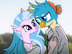 Size: 906x688 | Tagged: safe, edit, edited screencap, screencap, gallus, silverstream, classical hippogriff, hippogriff, g4, female, head swap, male, marriage, meme, ship:gallstream, shipping, straight, the amazing world of gumball, wedding