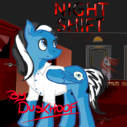Size: 1200x1200 | Tagged: safe, artist:duskhoof, oc, oc only, pegasus, pony, exclusive, scary, solo