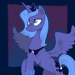 Size: 2000x2000 | Tagged: safe, artist:waackery, princess luna, alicorn, pony, g4, female, high res, mare, s1 luna, smiling, solo