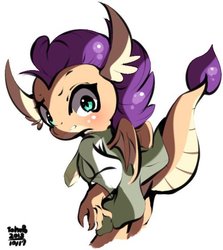 Size: 500x560 | Tagged: safe, artist:tohupo, smolder, dragon, g4, clothes, dragoness, female, solo