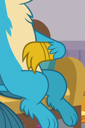 Size: 480x720 | Tagged: safe, screencap, gallus, griffon, g4, the hearth's warming club, chest fluff, claws, cropped, feet, legs, male, paws, pictures of legs, toes