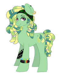 Size: 539x664 | Tagged: safe, artist:piidorenko, oc, oc:poison drug, earth pony, pony, dreadlocks, male, offspring, parent:tree hugger, parent:zephyr breeze, parents:zephyrhugger, simple background, stallion, white background