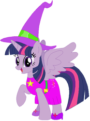 Size: 450x606 | Tagged: safe, artist:selenaede, artist:user15432, twilight sparkle, alicorn, pony, g4, base used, clothes, costume, halloween, halloween costume, hasbro, hasbro studios, hat, high heels, holiday, shoes, solo, twilight sparkle (alicorn), witch, witch costume, witch hat